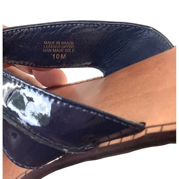 Lilly Pulitzer McKim Sandal True Navy Blue & Brown Leather Upper 10M - Picture 6 of 6